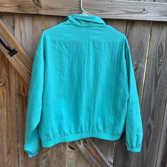 Vintage Wind Suit Jacket Gertrude Davenport Green Pink Large - Picture 2 of 4